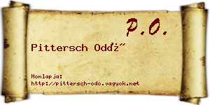 Pittersch Odó névjegykártya