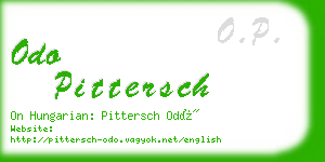 odo pittersch business card